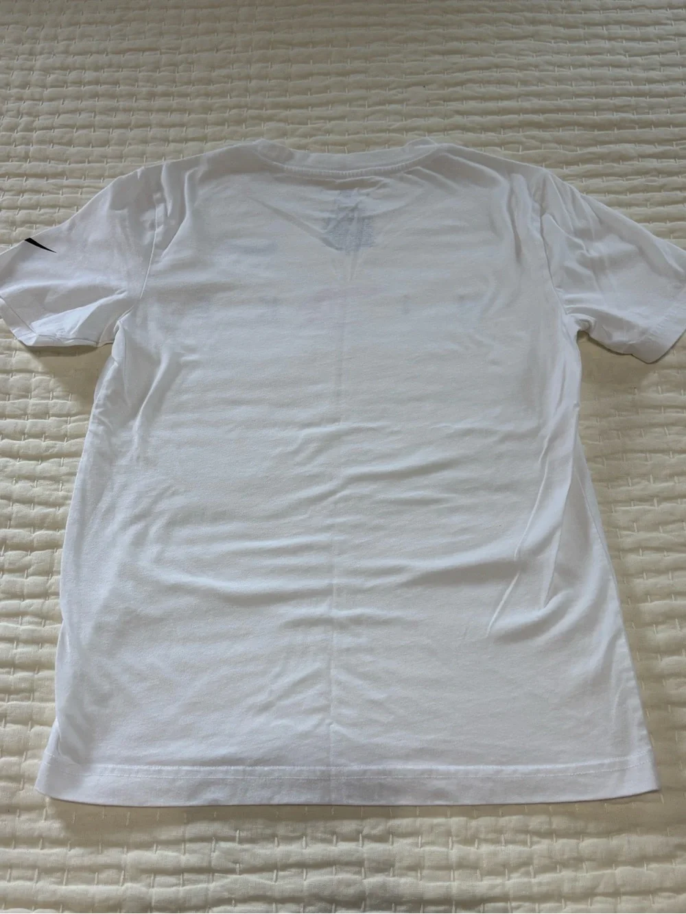 Boys Nike White Short-Sleeve 3 Brand Logo Tee with Red Accent